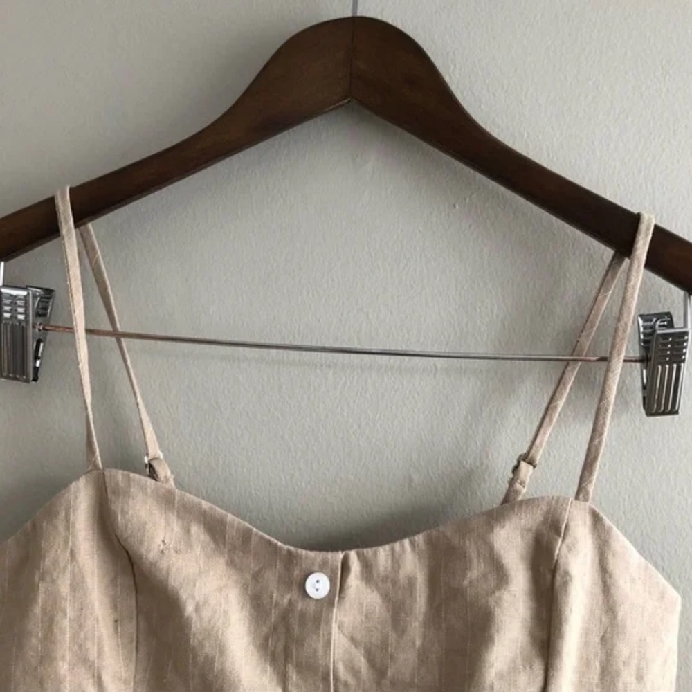 Leith Boho Button Down Spaghetti Strap Striped Br… - image 2